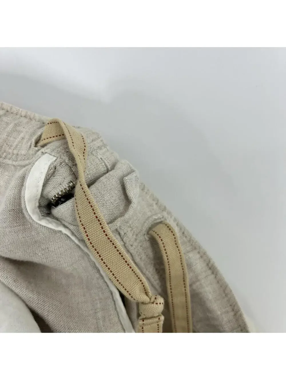 Tommy Bahama Pants Size Large Mens Natural Beach Coast Linen Elastic Waist Chino